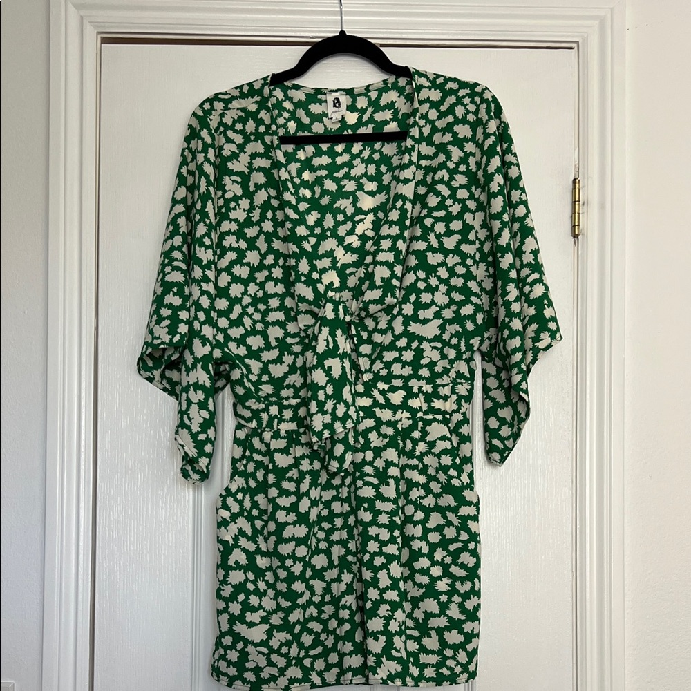 FLAWLESS Green and White Romper